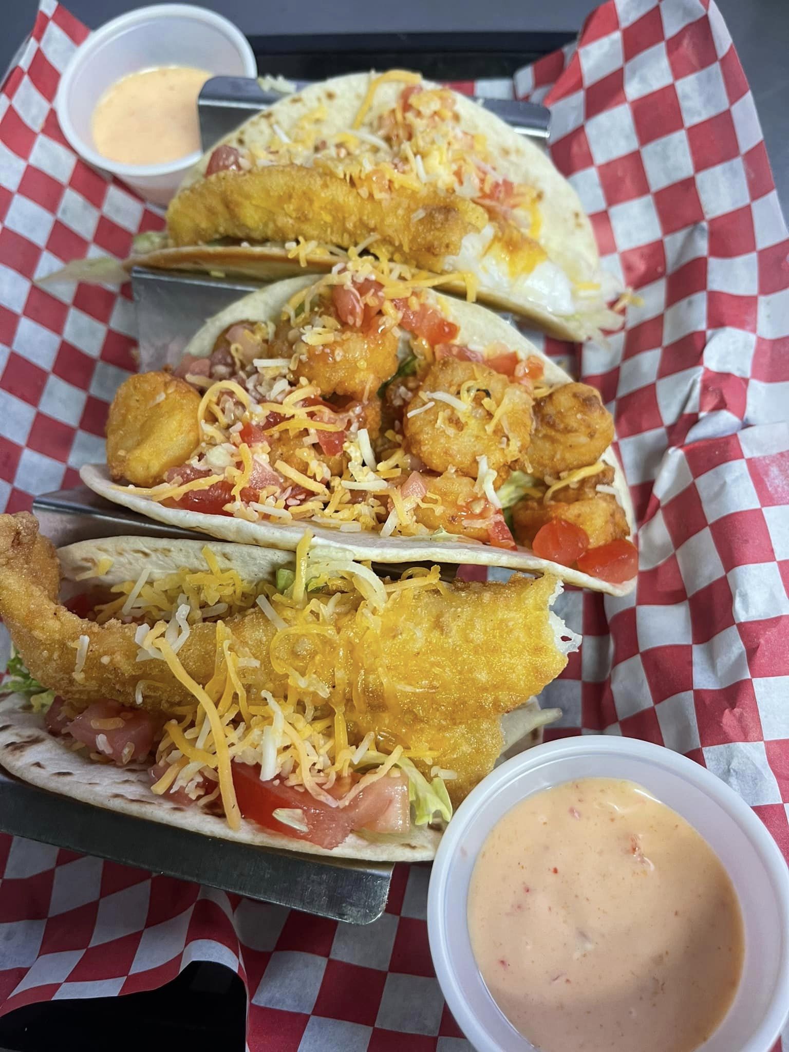 Shrimp & fried fish tacos